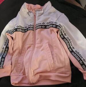 Baby Pink And White Adidas Jogging Suit